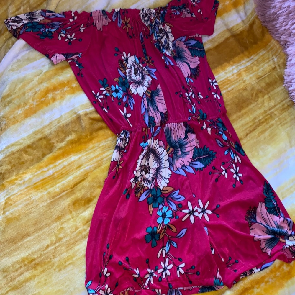 Pink Floral Romper